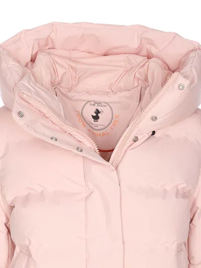 Save The Duck Pink Down Jacket Frontal Buttons Closure In Pink
