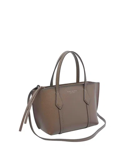 Tory Burch Mini Perry Tote Bag With Removable Strap In Gray