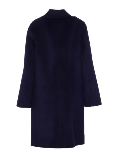 Tory Burch Reversible Double-face Wool Coat In Blue