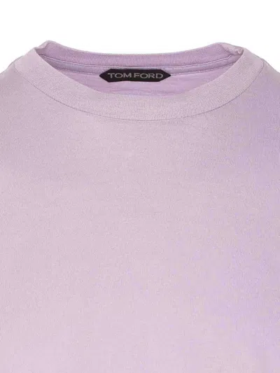 Tom Ford Cotton Blend Crewneck T-shirt In Purple