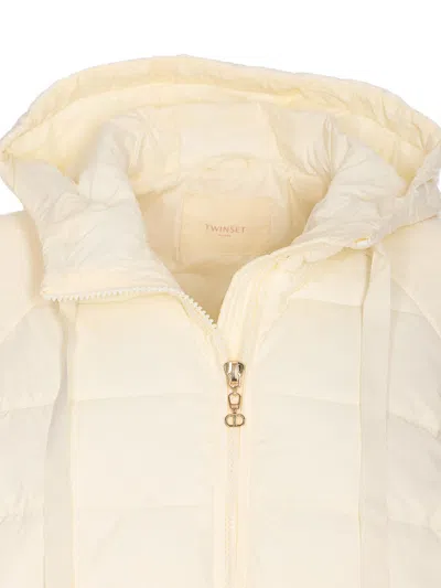 Twinset Down Jacket In Brown