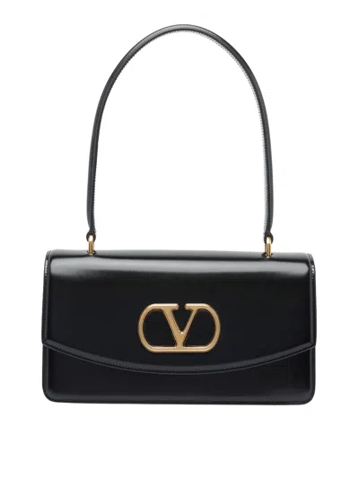 Valentino Vain Bag With Handle In Leather In Black
