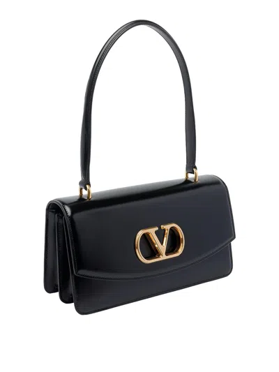 Valentino Vain Bag With Handle In Leather In Black