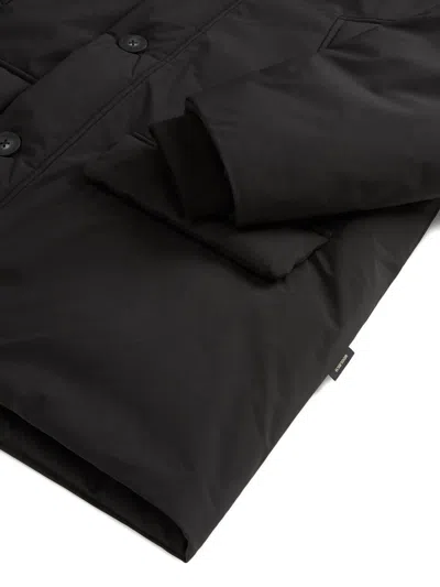Woolrich Hooded Button-fastening Jacket In Black