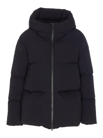 Woolrich Cloud Down Jacket In Stretch Nylon With A Matte Finish In Black