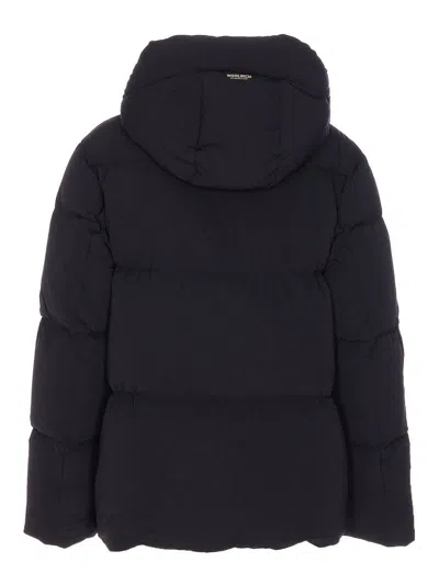Woolrich Cloud Down Jacket In Stretch Nylon With A Matte Finish In Black