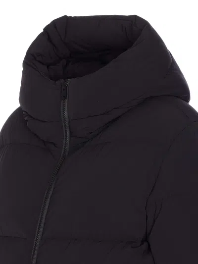 Woolrich Cloud Down Jacket In Stretch Nylon With A Matte Finish In Black