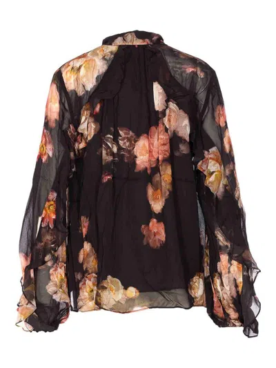 Zimmermann Hypnotic Ruffled Blouse In Black