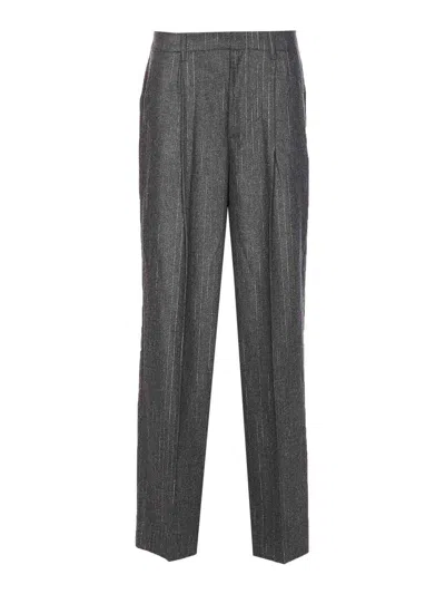 Zadig & Voltaire Trousers With Pinstripe Pattern And Side Pockets In Gray