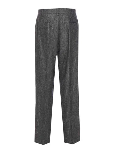 Zadig & Voltaire Trousers With Pinstripe Pattern And Side Pockets In Gray