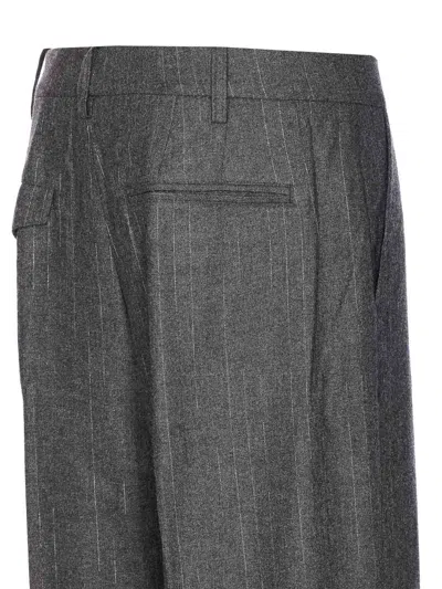 Zadig & Voltaire Trousers With Pinstripe Pattern And Side Pockets In Gray