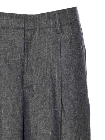 Zadig & Voltaire Trousers With Pinstripe Pattern And Side Pockets In Gray