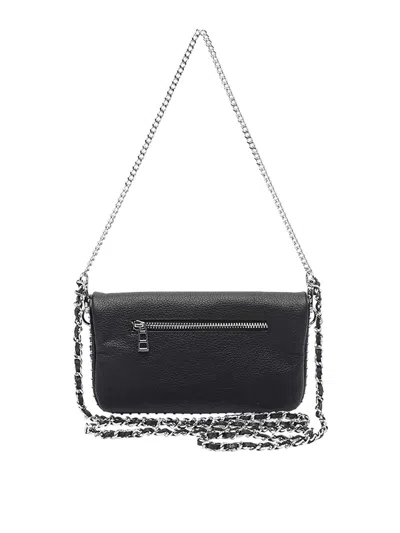 Zadig & Voltaire Rock Nano Studded Leather Shoulder Bag In Black