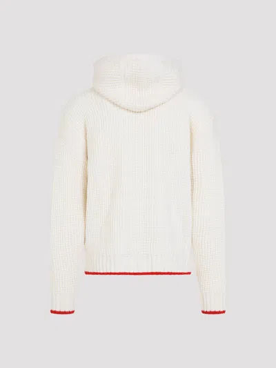 Casablanca Waffle Texture Hoodie With Tonal Hood In Neutral