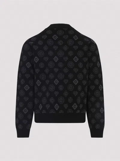 Casablanca Bomber Jacket With Ribbed Details In Black