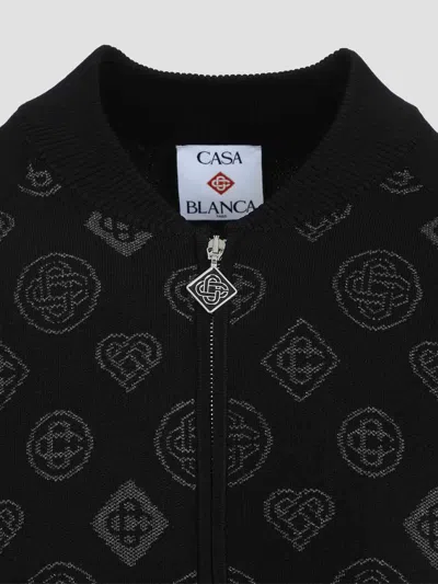 Casablanca Bomber Jacket With Ribbed Details In Black