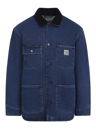 Carhartt Casual Jacket With Long Sleeves And Pockets In Blue