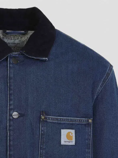 Carhartt Casual Jacket With Long Sleeves And Pockets In Blue