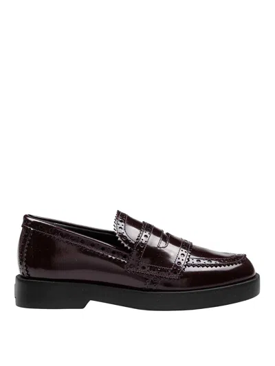 Agl Attilio Giusti Leombruni Agl Leather Loafer In Mocha Color In Brown