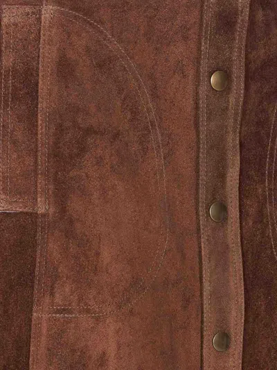 Arma Button-front Midi Skirt In Brown