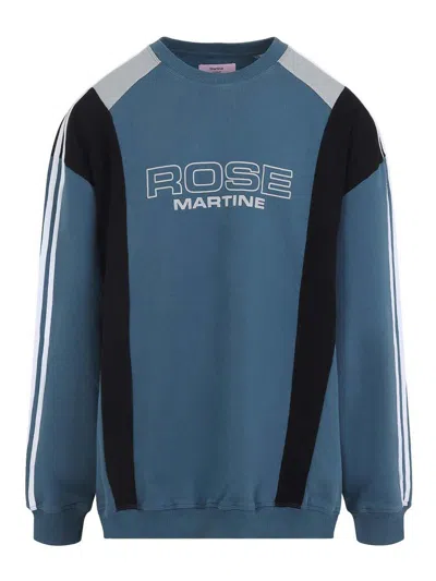 Martine Rose Blue Logo Sweatshirt In Blue