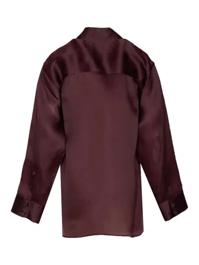 Khaite Matteo Organza Shirt In Red