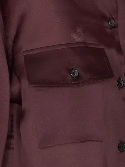 Khaite Matteo Organza Shirt In Red