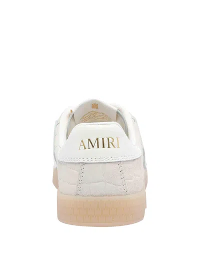 Amiri Skel Top Grey Low Top Sneakers With Logo Patch On The Tongue And Logo Lettering On The Heel In Leath In White
