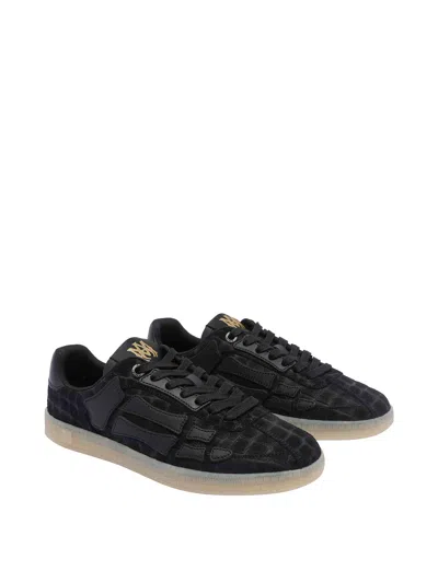 Amiri Crocodile Pattern Low-top Sneakers In Black