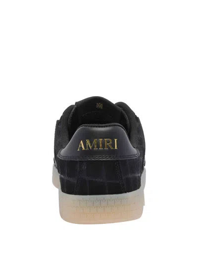 Amiri Crocodile Pattern Low-top Sneakers In Black