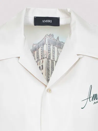 Amiri Short-sleeve Silk Camp Collar Shirt In White