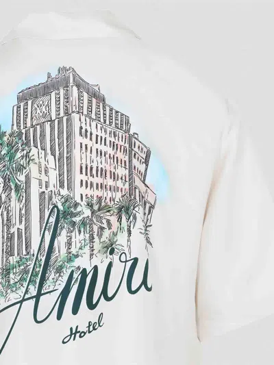 Amiri Short-sleeve Silk Camp Collar Shirt In White