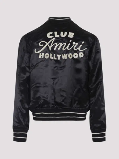 Amiri Men Black Jacket With Logo On The Front And Back In Tech Fabric Man In Black