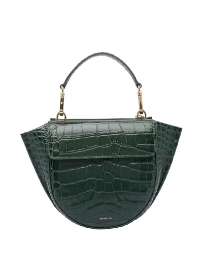 Wandler Womens Olive Croco Hortensia Mini Crocodile-effect Leather Shoulder Bag In Green