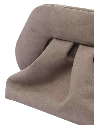 Themoirè Medium Bios Clutch Colour Mud Suede Effect In Gray