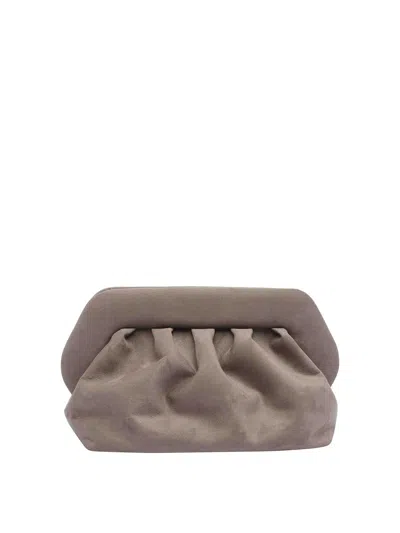 Themoirè Medium Bios Clutch Colour Mud Suede Effect In Gray