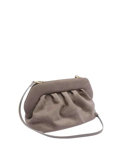 Themoirè Medium Bios Clutch Colour Mud Suede Effect In Gray