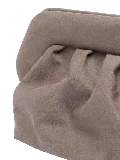 Themoirè Medium Bios Clutch Colour Mud Suede Effect In Gray
