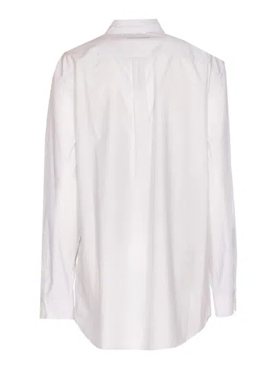 Jean Paul Gaultier Graphic Print Long Sleeve Collared Top In White