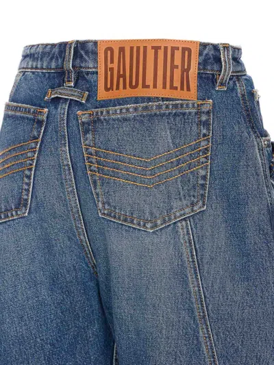 Jean Paul Gaultier Relaxed-fit Low-rise Jeans With Unique Side Zipper In Blue
