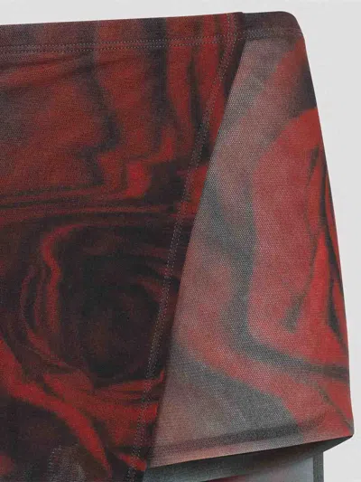 Jean Paul Gaultier Asymmetrical Long Maxi Skirt With Sheer Overlay In Multi