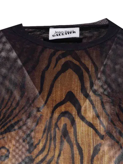 Jean Paul Gaultier Top The Wood In Tulle Stampato Donna In Multi