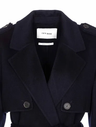 Ivy & Oak Blue Colette Coat Double Breasted In Blue