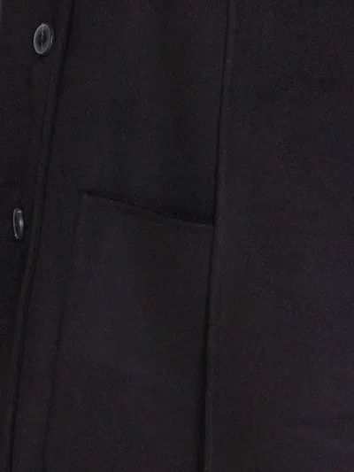 The Dynamis Studio Black Antwerp Coat Frontal Buttons Closure In Black