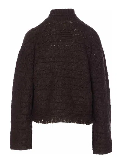 Guest In Residence Cropped Cable Sweater In Brown