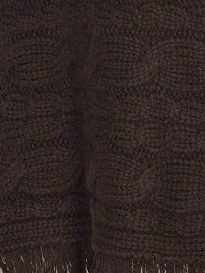 Guest In Residence Cropped Cable Sweater In Brown