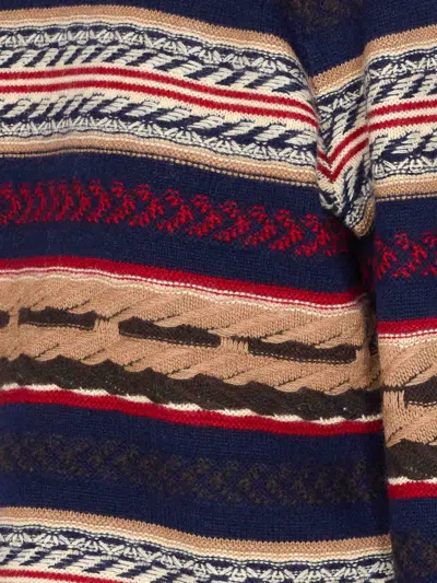 Guest In Residence Western Fringed Striped Wool And Cashmere-blend Sweater In Brown