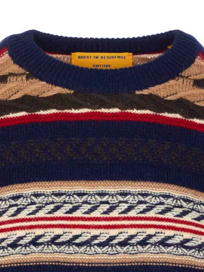 Guest In Residence Western Fringed Striped Wool And Cashmere-blend Sweater In Brown