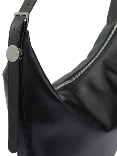 Marni Womens 00r81 Dot Small Leather Hobo Bag In Black