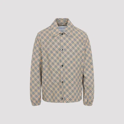 Burberry Slindon Check Jacket Men In Neutral